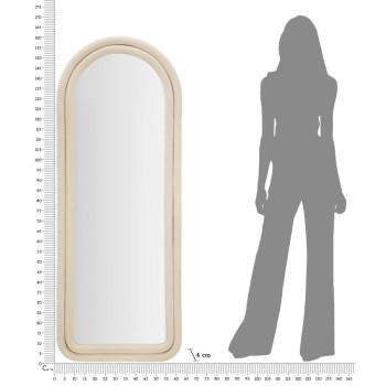 CLOE CREAM VELVET WALL MIRROR