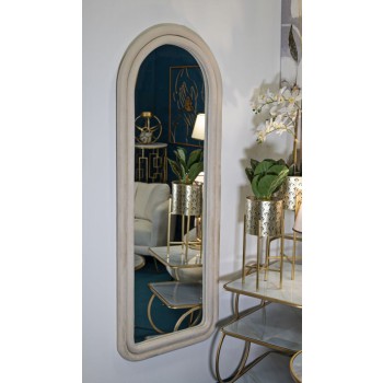 CLOE CREAM VELVET WALL MIRROR