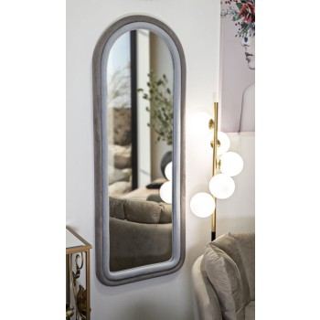 CLOE GRAY VELVET WALL MIRROR