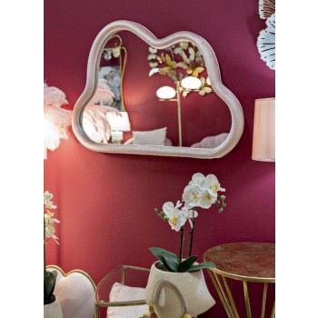 CLOUD PINK VELVET WALL MIRROR