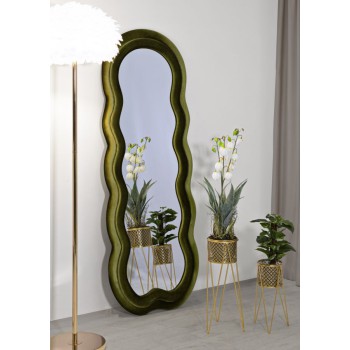 MIKI GREEN VELVET WALL MIRROR