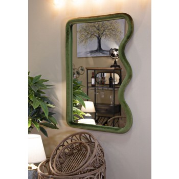 TOD GREEN VELVET WALL MIRROR