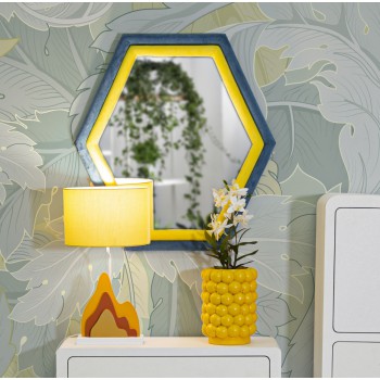 TONY BLUE/YELLOW VELVET WALL MIRROR