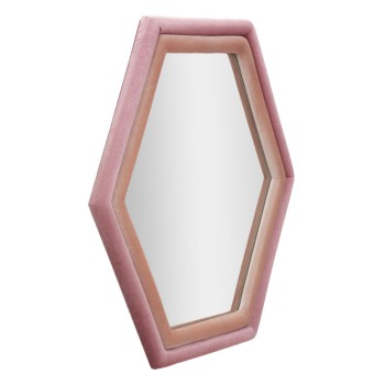 TONY PINK VELVET/MIX WALL MIRROR