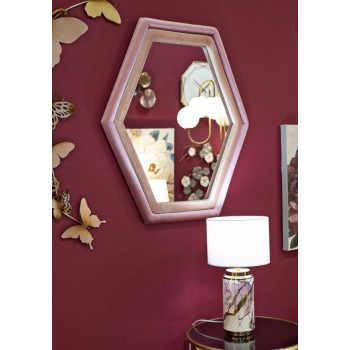 TONY PINK VELVET/MIX WALL MIRROR