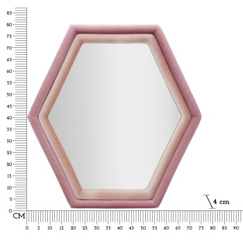 TONY PINK VELVET/MIX WALL MIRROR