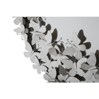 ROUND SILVER BUTTERFLY MIRROR