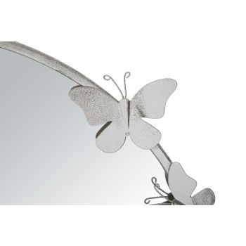 ROUND SILVER BUTTERFLY MIRROR