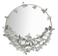 ROUND SILVER BUTTERFLY MIRROR