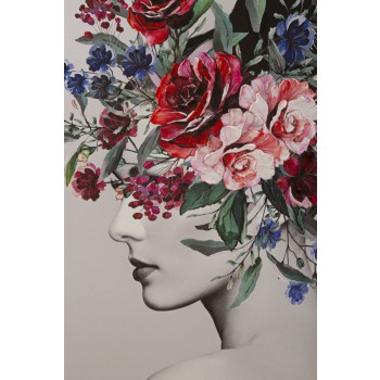 LADY FLOWER PAINTED PRINT -A-