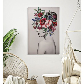 LADY FLOWER PAINTED PRINT -A-