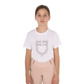 SLIM FIT GIRL T-SHIRT WITH PINK GLITTER LOGO