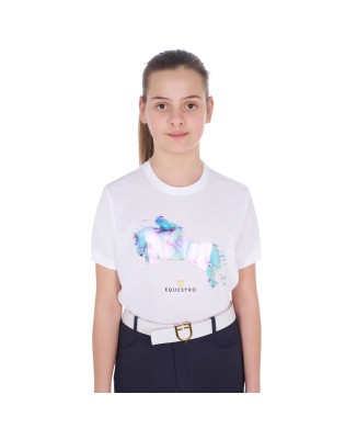 SLIM FIT GIRL'S T-SHIRT WITH JUMP PRINT