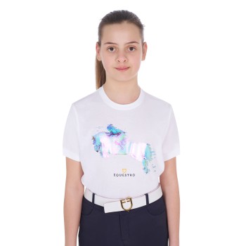 SLIM FIT GIRL'S T-SHIRT WITH JUMP PRINT