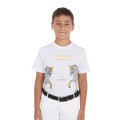 SLIM FIT CHILDREN'S T-SHIRT WITH DRESSAGE PRINT