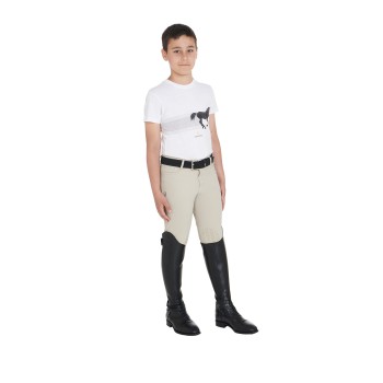 SLIM FIT CHILD T-SHIRT WITH RACING HORSE PRINT