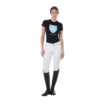 SLIM FIT WOMEN'S T-SHIRT WITH PSYCHEDELIC LOGO