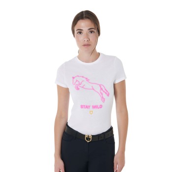 SLIM FIT WOMEN'S T-SHIRT WITH STAY WILD PRINT