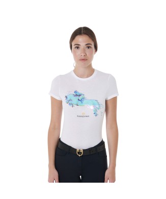 SLIM FIT WOMEN'S T-SHIRT WITH JUMP PRINT