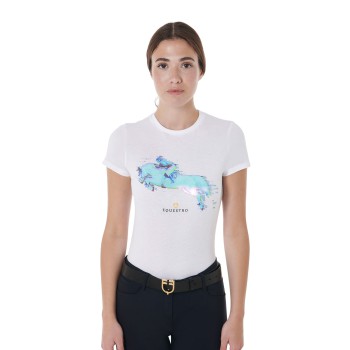 SLIM FIT WOMEN'S T-SHIRT WITH JUMP PRINT