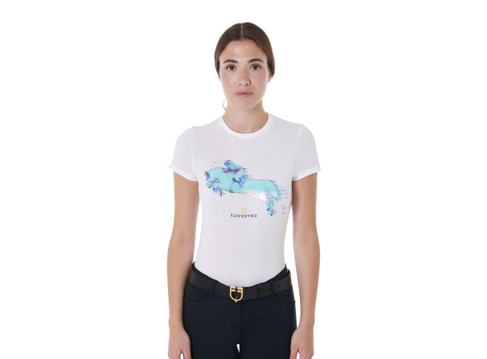 SLIM FIT WOMEN'S T-SHIRT WITH JUMP PRINT