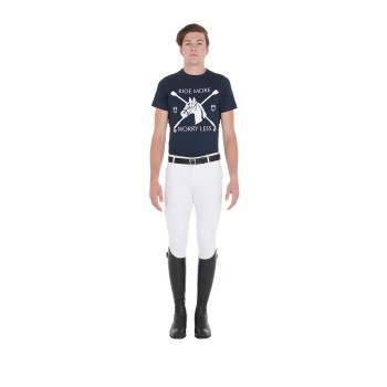 SLIM FIT MEN'S T-SHIRT WITH EQUESTRIAN PRINT