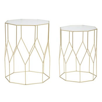 NEW GLASS COUPLE TABLES