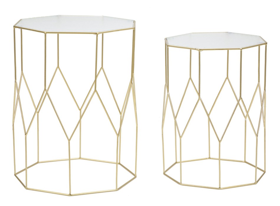 NEW GLASS COUPLE TABLES