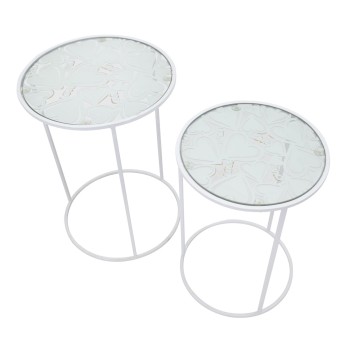 WHITE HARTS COFFEE TABLES, PAIR