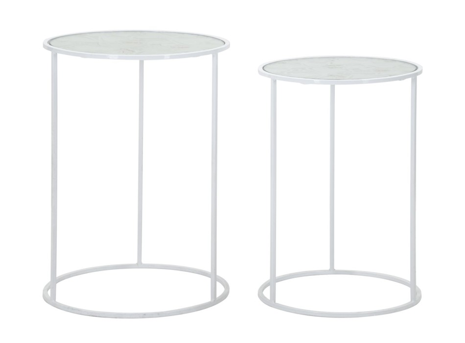 WHITE HARTS COFFEE TABLES, PAIR