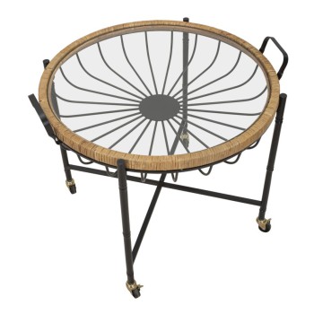 CEBU TABLE WITH GLASS AND WHEELS