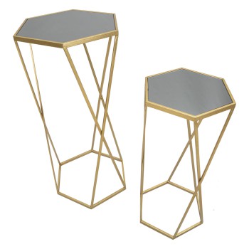 PAIR OF HEXAGONAL TABLE