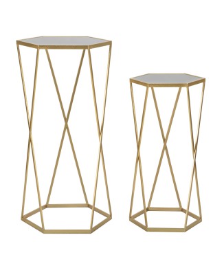 PAIR OF HEXAGONAL TABLE