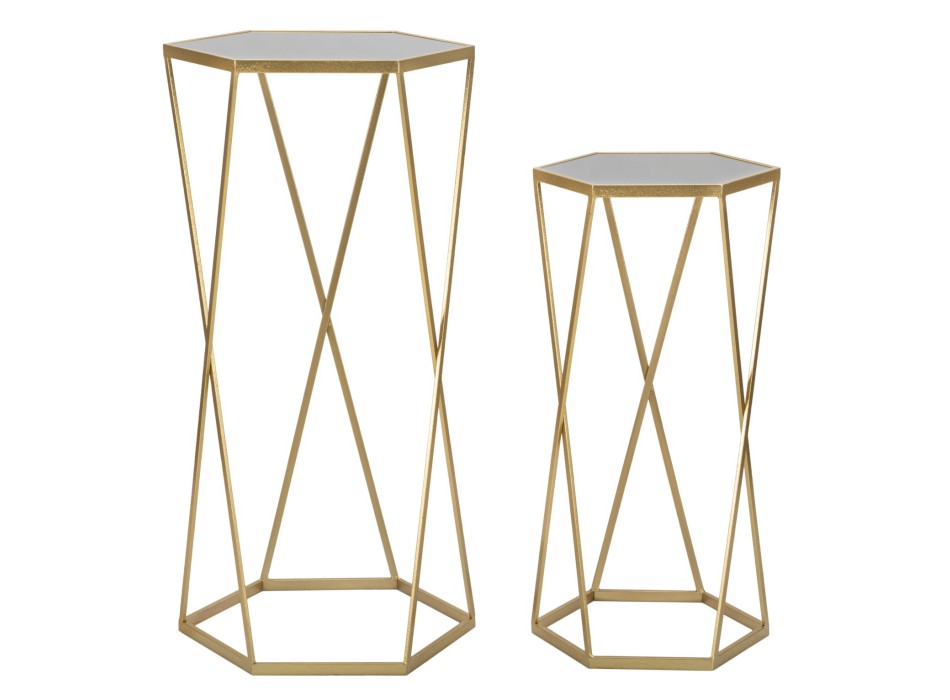 PAIR OF HEXAGONAL TABLE