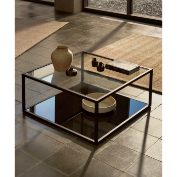 Blackhill square coffee table 80 x 80 cm transparent black glass