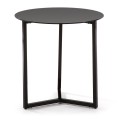 Raeam coffee table in tempered glass and black steel