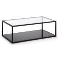 Blackhill rectangular coffee table 110 x 60 cm transparent black glass