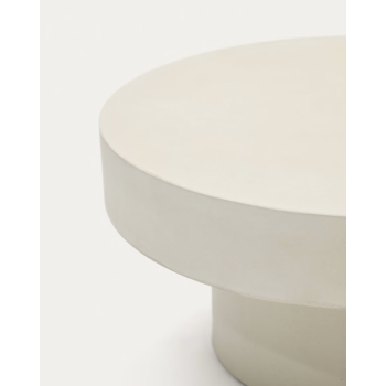 Aiguablava round coffee table in white concrete Ø 66 cm