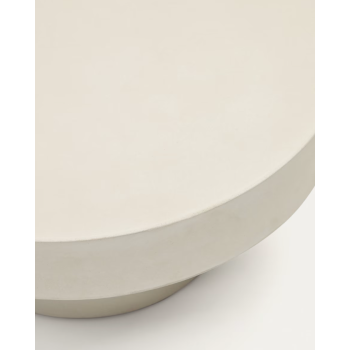 Aiguablava round coffee table in white concrete Ø 66 cm