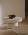 Aiguablava round coffee table in white concrete Ø 66 cm