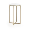 Sheffield coffee table in white marble and gold finish steel legs Ø 43 cm