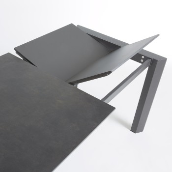 Axis extendable table in Vulcano porcelain 220cm