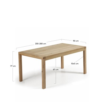 Briva extendable table in oak veneer