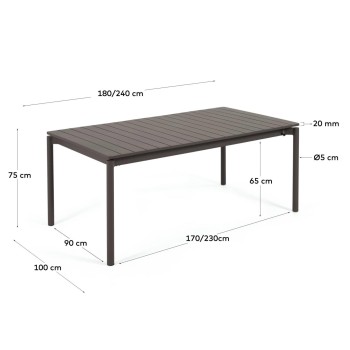 Zaltana outdoor extendable table in aluminiumZaltana exterior in aluminium