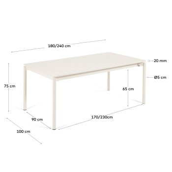 Zaltana outdoor extendable table in aluminiumZaltana exterior in aluminium