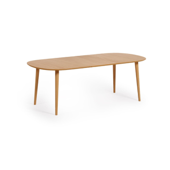 Oqui extendable table in oak veneer Ø160