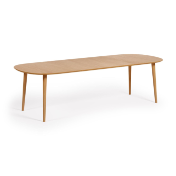 Oqui extendable table in oak veneer Ø160