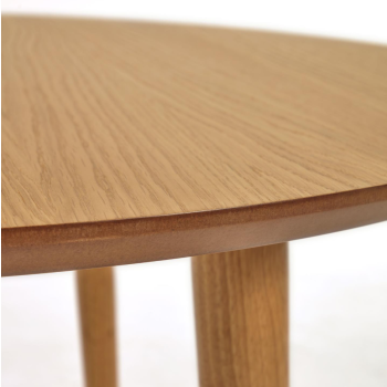 Oqui extendable table in oak veneer Ø160