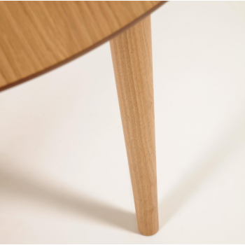 Oqui extendable table in oak veneer Ø160