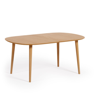 Oqui extendable table in oak veneer Ø160